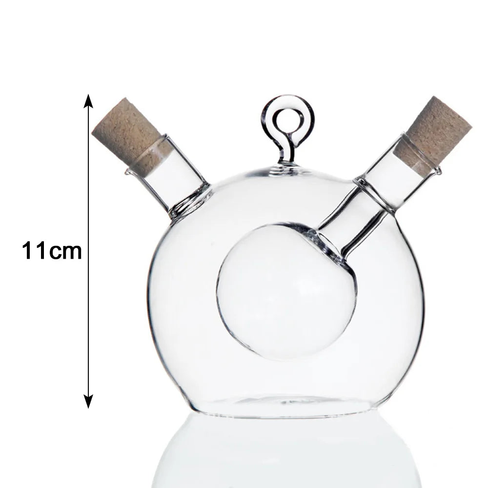 2 in 1 Creative Anti-Leak Oil Pots Glass Condiment Bottles Sealed Sauce Vinegar Pot Bottle Olive Oil Sprayer Sauce Bottles