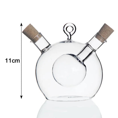 2 in 1 Creative Anti-Leak Oil Pots Glass Condiment Bottles Sealed Sauce Vinegar Pot Bottle Olive Oil Sprayer Sauce Bottles