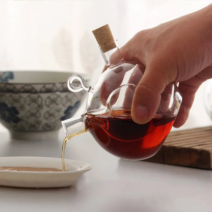 2 in 1 Creative Anti-Leak Oil Pots Glass Condiment Bottles Sealed Sauce Vinegar Pot Bottle Olive Oil Sprayer Sauce Bottles
