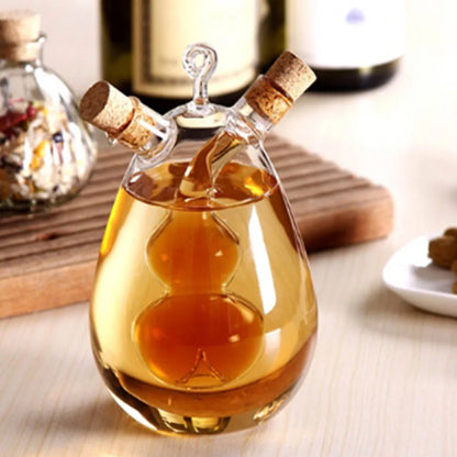 2 in 1 Creative Anti-Leak Oil Pots Glass Condiment Bottles Sealed Sauce Vinegar Pot Bottle Olive Oil Sprayer Sauce Bottles
