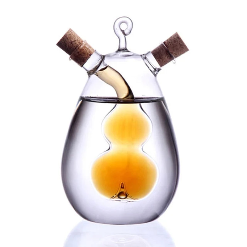 2 in 1 Creative Anti-Leak Oil Pots Glass Condiment Bottles Sealed Sauce Vinegar Pot Bottle Olive Oil Sprayer Sauce Bottles