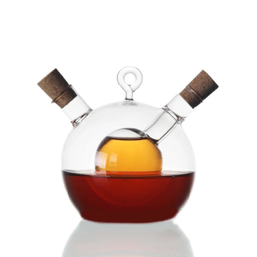 2 in 1 Creative Anti-Leak Oil Pots Glass Condiment Bottles Sealed Sauce Vinegar Pot Bottle Olive Oil Sprayer Sauce Bottles