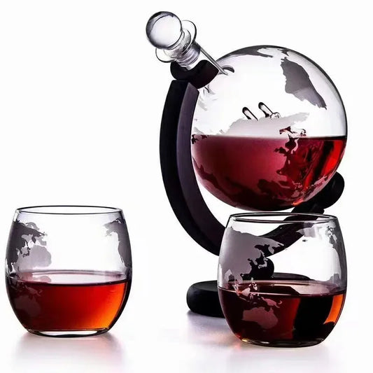 High Borosilicate Glass Earth Decanter Set Whiskey Decanter Red Wine Container Wine Glass Creative Craft Decoration