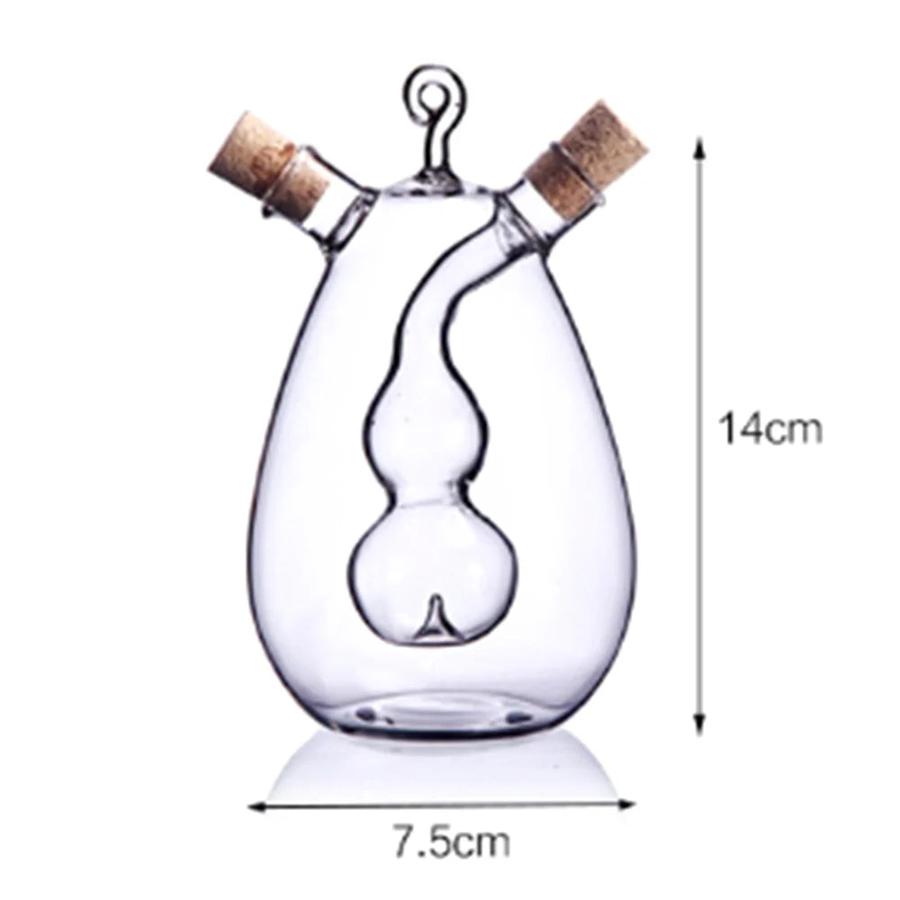 2 in 1 Creative Anti-Leak Oil Pots Glass Condiment Bottles Sealed Sauce Vinegar Pot Bottle Olive Oil Sprayer Sauce Bottles