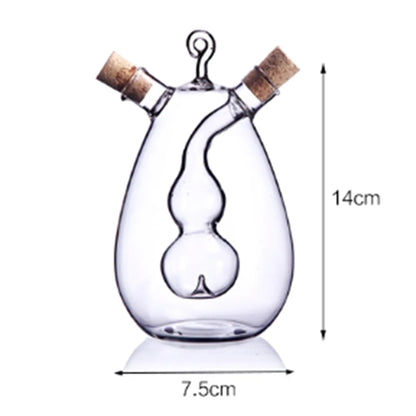 2 in 1 Creative Anti-Leak Oil Pots Glass Condiment Bottles Sealed Sauce Vinegar Pot Bottle Olive Oil Sprayer Sauce Bottles